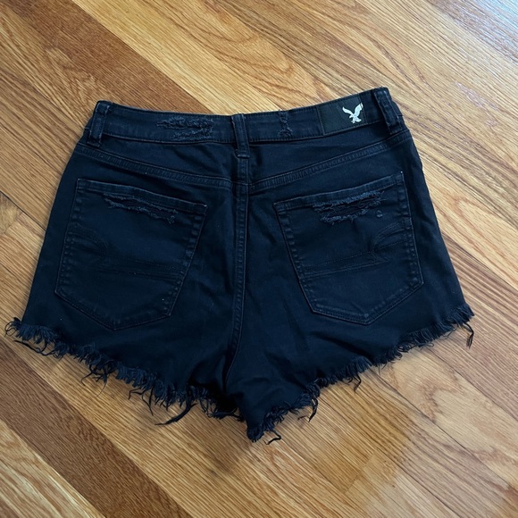 American Eagle black high rise distressed festival short - Picture 2 of 3